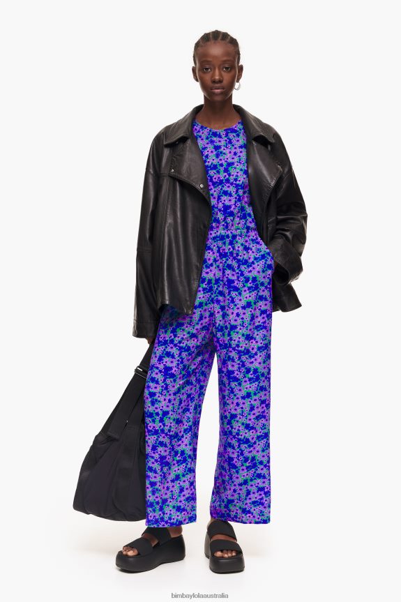 Clothing 4062VZ210 Flowers Bimba Y Lola Full Print Jumpsuit