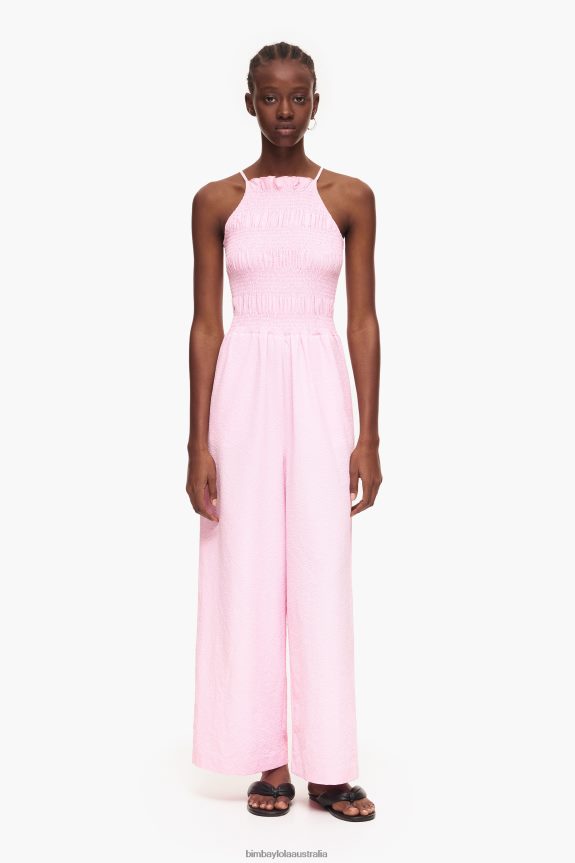 Clothing 4062VZ217 Pink Bimba Y Lola Fluid Maxi Jumpsuit