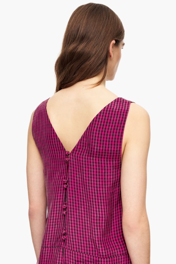 Clothing 4062VZ242 Fuchsia Bimba Y Lola Fluid Gingham Jumpsuit