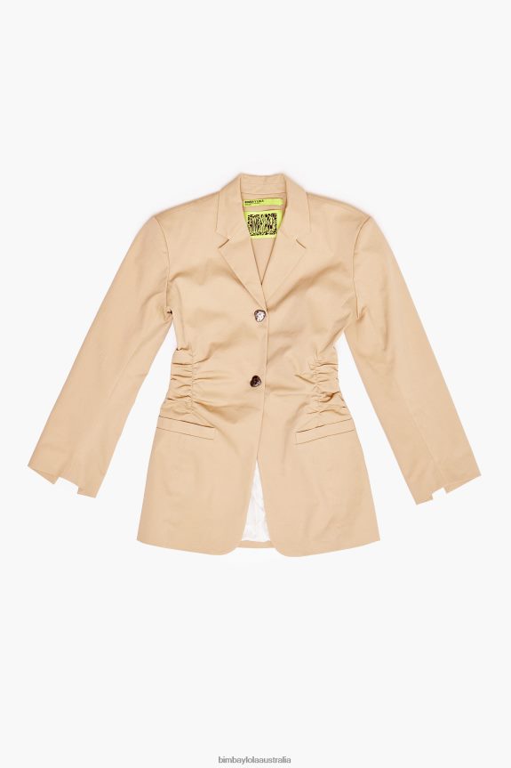 Clothing 4062VZ468 Camel Bimba Y Lola Cotton Blazer