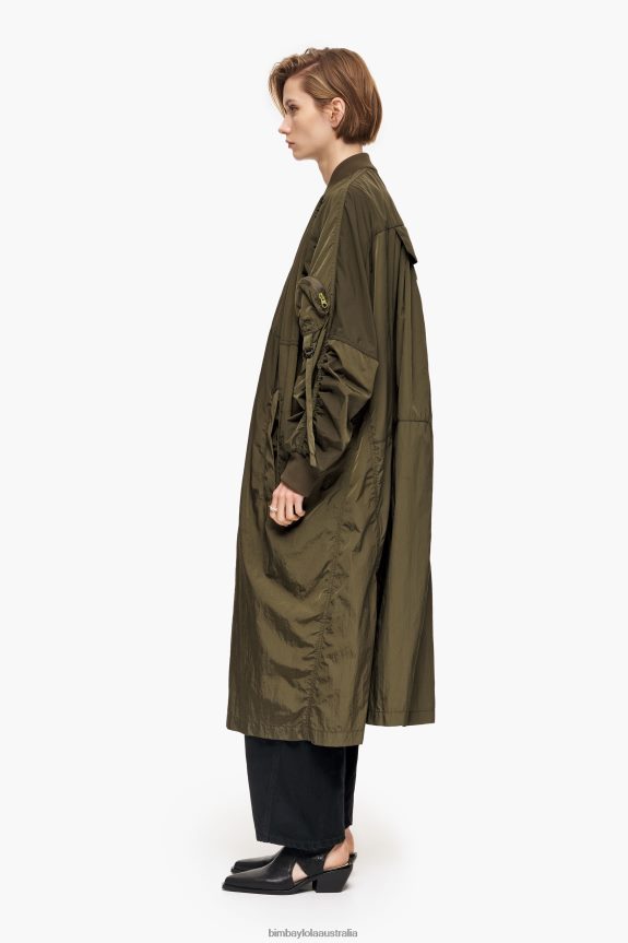 Clothing 4062VZ472 Khaki Bimba Y Lola Midi Bomber Trench