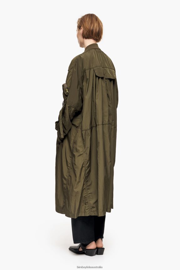 Clothing 4062VZ472 Khaki Bimba Y Lola Midi Bomber Trench