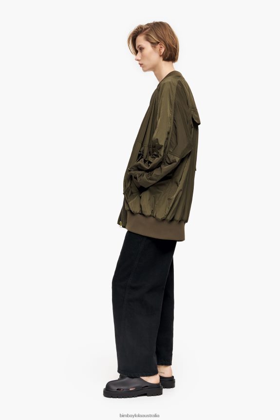 Clothing 4062VZ473 Khaki Bimba Y Lola Nylon Bomber Jacket