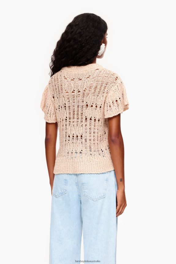 Clothing 4062VZ355 Sand Bimba Y Lola Openwork Sweater