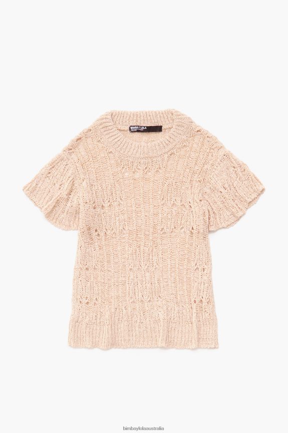 Clothing 4062VZ355 Sand Bimba Y Lola Openwork Sweater