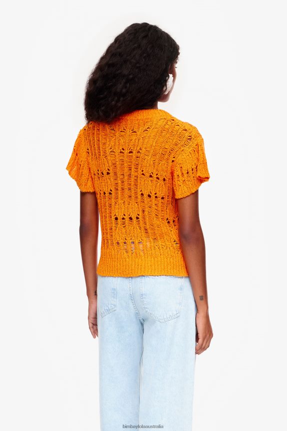 Clothing 4062VZ356 Orange Bimba Y Lola Openwork Sweater