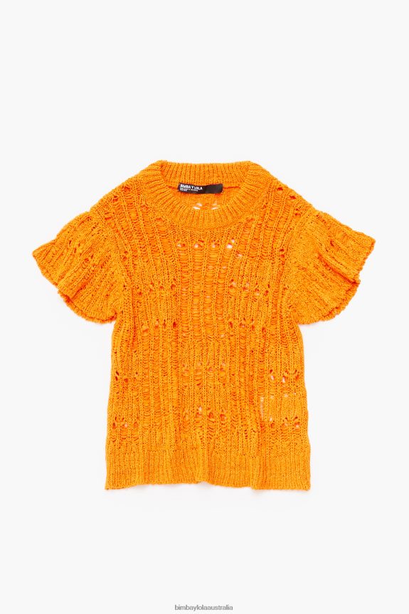 Clothing 4062VZ356 Orange Bimba Y Lola Openwork Sweater