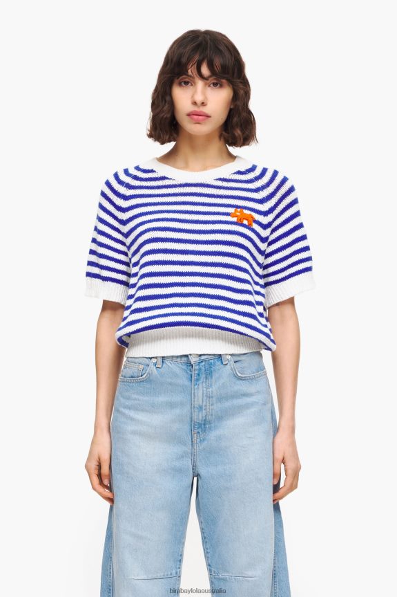 Clothing 4062VZ369 Blue And White Bimba Y Lola Striped Sweater