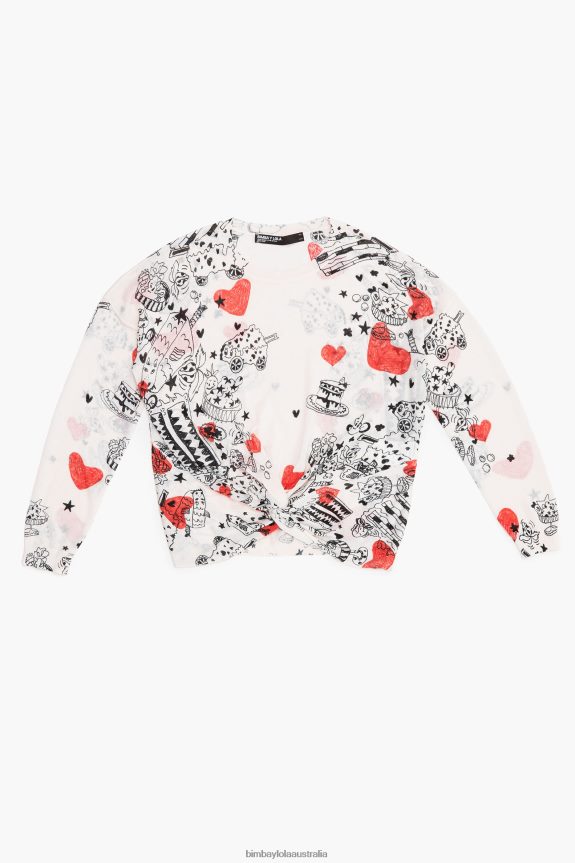 Clothing 4062VZ373 Nickname Bimba Y Lola Heart Print Sweater