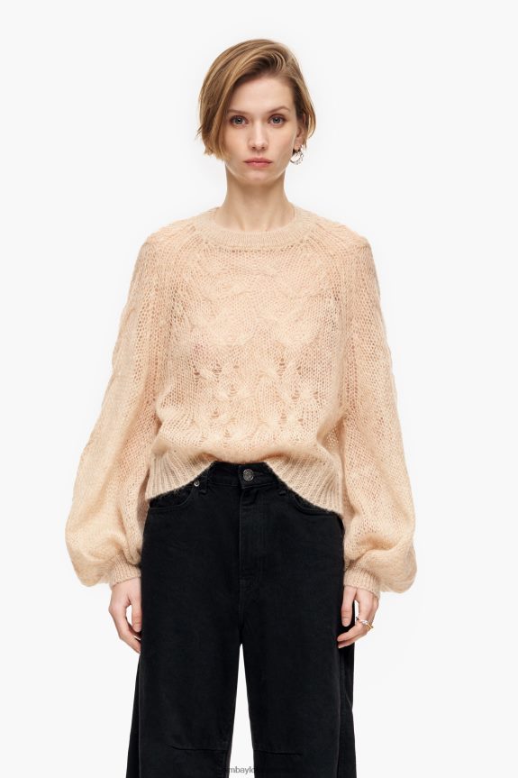 Clothing 4062VZ380 Sand Bimba Y Lola Open-Knit Mohair Sweater