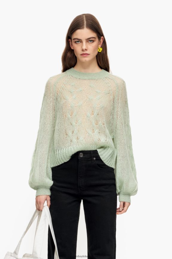 Clothing 4062VZ381 Mint Bimba Y Lola Mohair Open-Knit Sweater