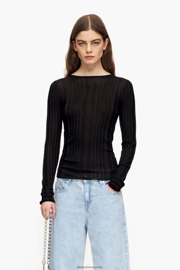 Clothing 4062VZ384 Black Bimba Y Lola Fitted Sweater