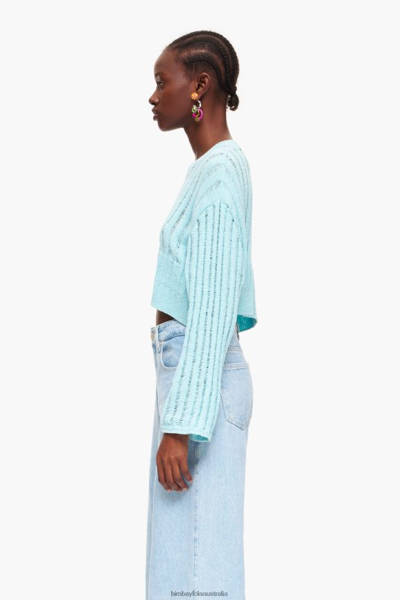 Clothing 4062VZ386 Blue Bimba Y Lola Ribbed Sweater