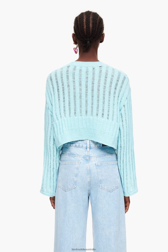 Clothing 4062VZ386 Blue Bimba Y Lola Ribbed Sweater