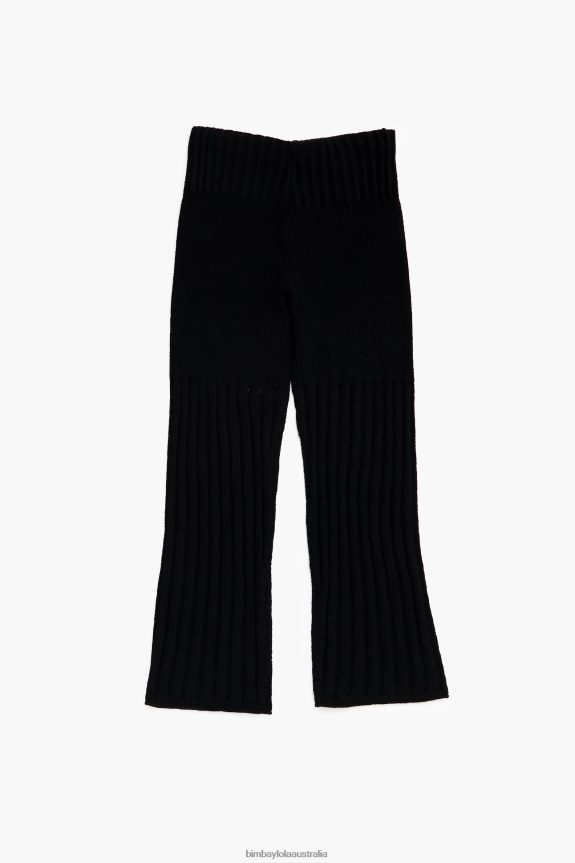 Clothing 4062VZ389 Black Bimba Y Lola Ribbed Straight Trousers