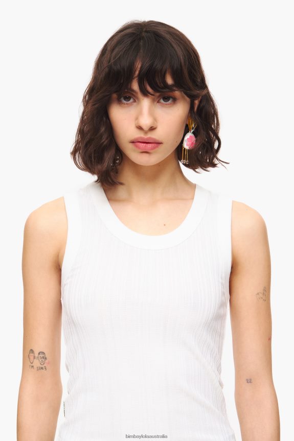 Clothing 4062VZ249 White Bimba Y Lola Fitted Top