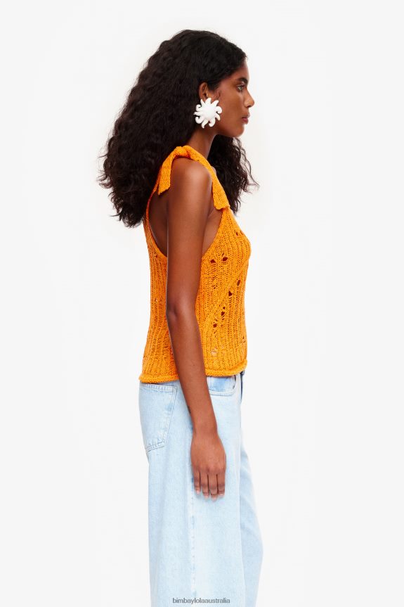 Clothing 4062VZ263 Orange Bimba Y Lola Crochet Top