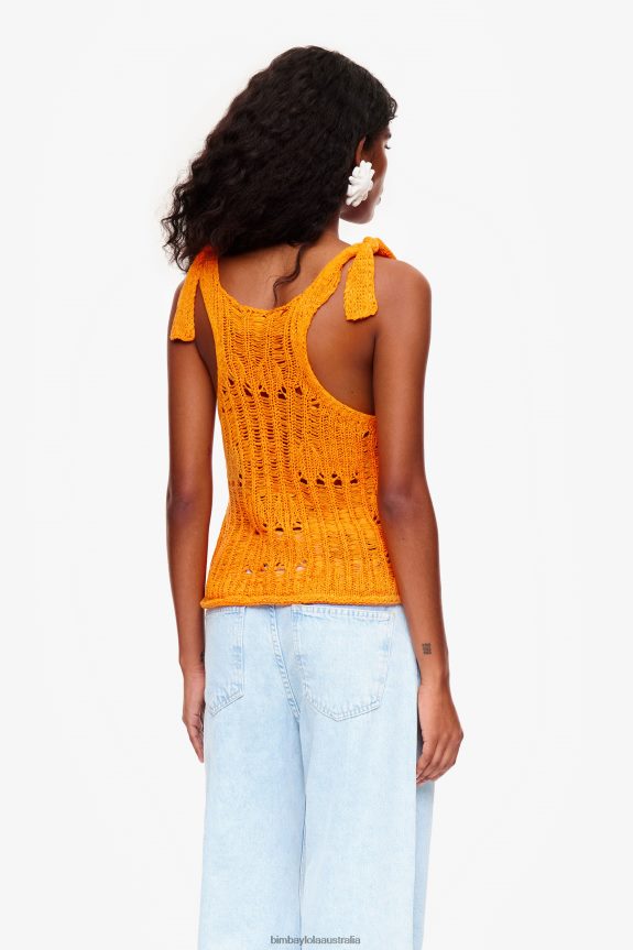 Clothing 4062VZ263 Orange Bimba Y Lola Crochet Top