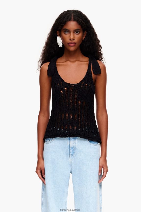 Clothing 4062VZ264 Black Bimba Y Lola Crochet Top