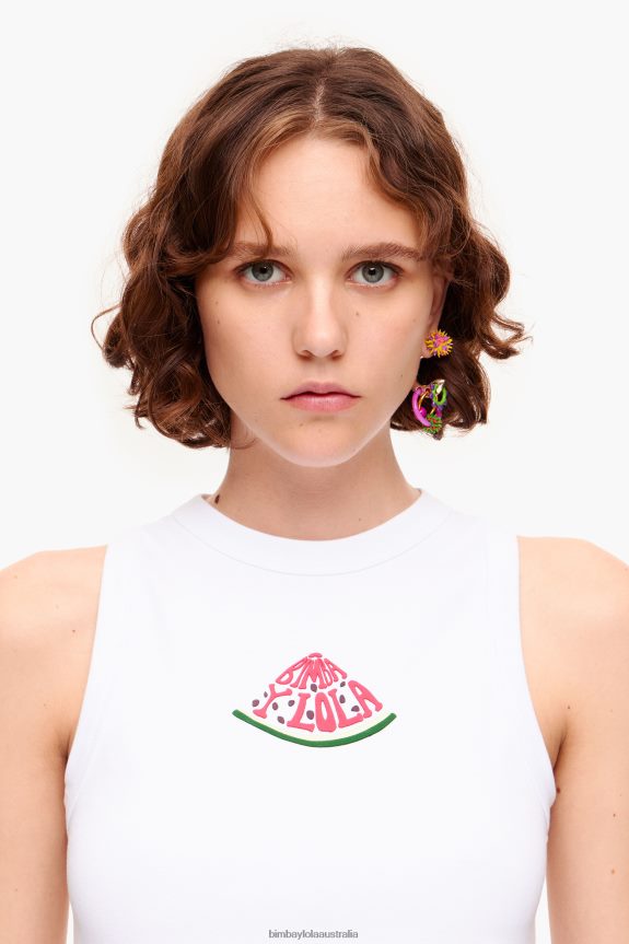 Clothing 4062VZ273 White Bimba Y Lola Watermelon Logo Top