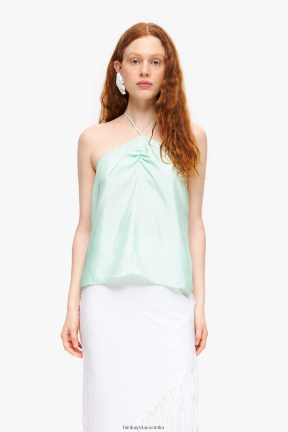 Clothing 4062VZ331 Mint Green Bimba Y Lola Ruched Top