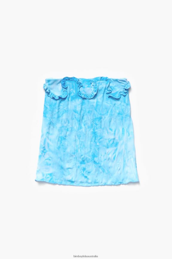 Clothing 4062VZ341 Blue Bimba Y Lola Fitted Ruffle Top