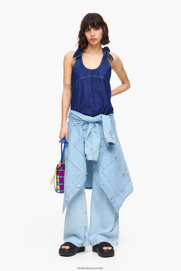 Clothing 4062VZ346 Blue Bimba Y Lola Dark Denim Top