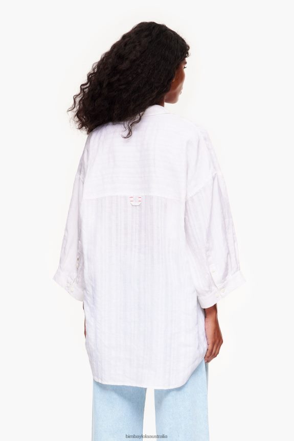 Clothing 4062VZ329 White Bimba Y Lola Linen Shirt