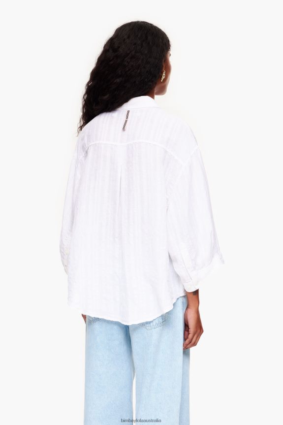 Clothing 4062VZ332 White Bimba Y Lola Linen Shirt