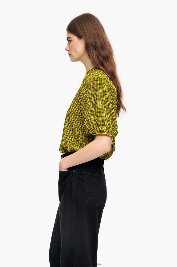 Clothing 4062VZ338 Yellow Bimba Y Lola Gingham Top Squares