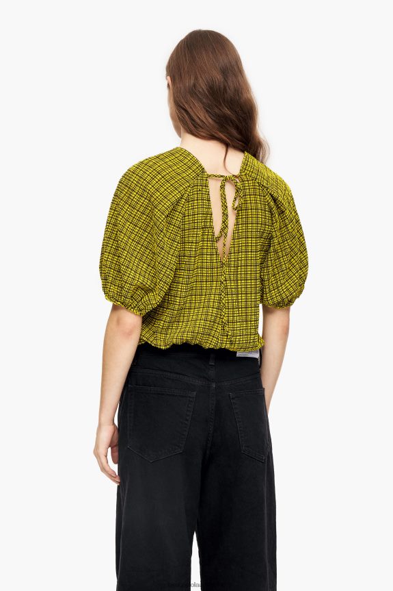 Clothing 4062VZ338 Yellow Bimba Y Lola Gingham Top Squares