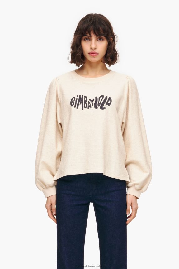 Clothing 4062VZ496 Sand Bimba Y Lola Boxy Logo Sweatshirt