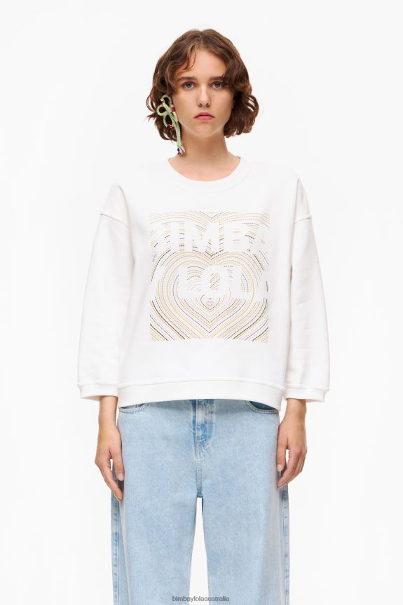 Clothing 4062VZ503 Ivory Bimba Y Lola Logo Print Sweatshirt