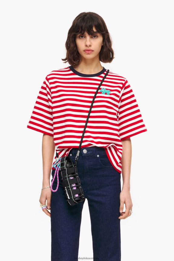 Clothing 4062VZ250 Red Bimba Y Lola Striped Dog T-Shirt