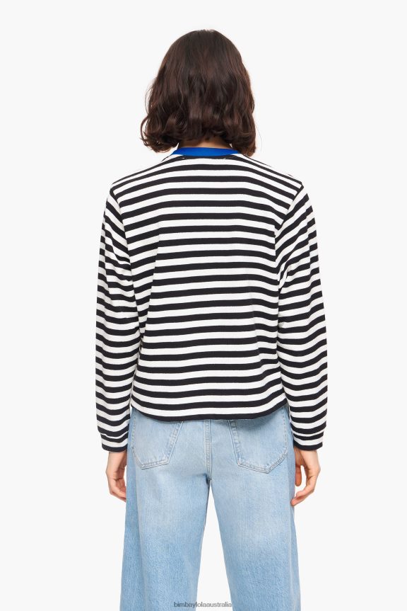 Clothing 4062VZ251 Black Bimba Y Lola Striped T-Shirt