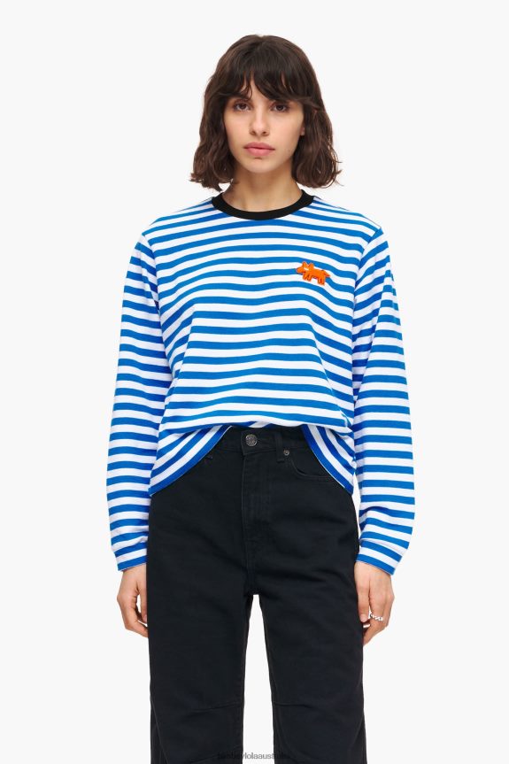 Clothing 4062VZ253 Blue Bimba Y Lola Striped T-Shirt