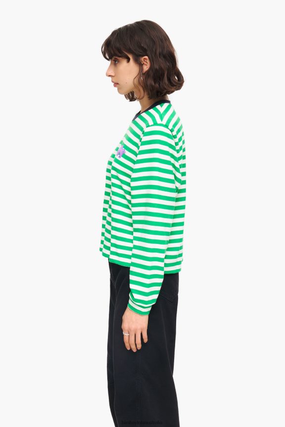 Clothing 4062VZ255 Green Bimba Y Lola Striped T-Shirt