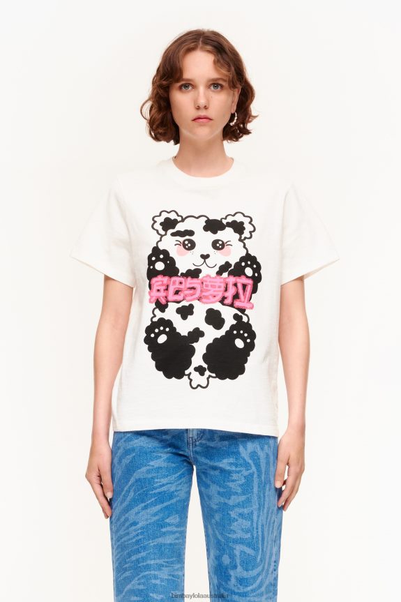 Clothing 4062VZ279 White Bimba Y Lola Panda Bear T-Shirt