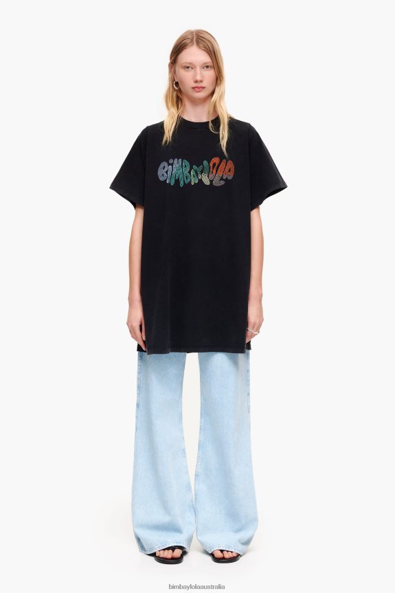 Clothing 4062VZ281 Black Bimba Y Lola Flowing Logo T-Shirt