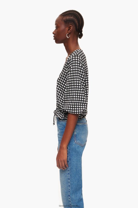 Clothing 4062VZ290 Black Bimba Y Lola Checked T-Shirt