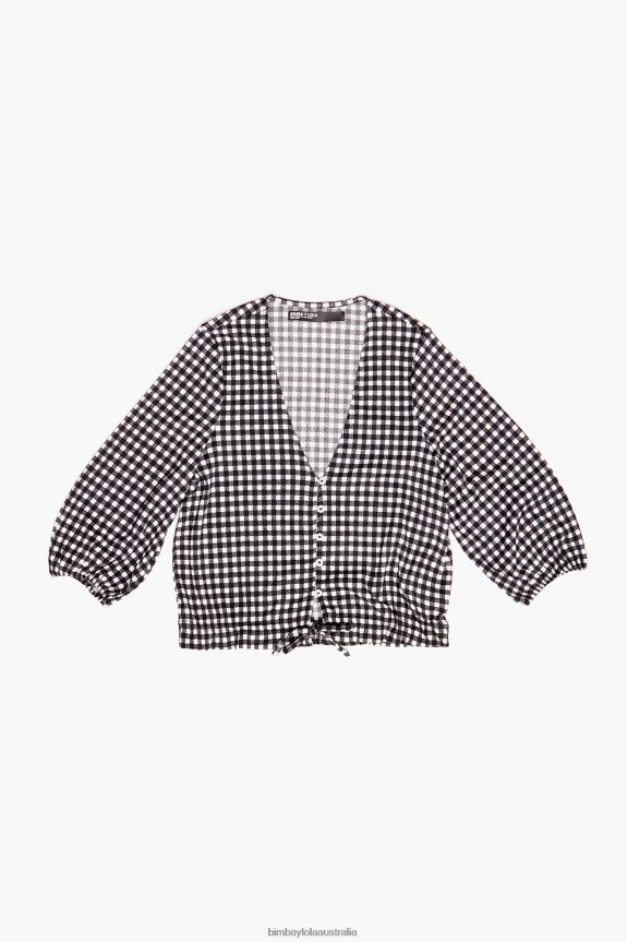 Clothing 4062VZ290 Black Bimba Y Lola Checked T-Shirt