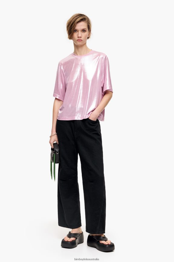 Clothing 4062VZ311 Pink Bimba Y Lola Shiny T-Shirt