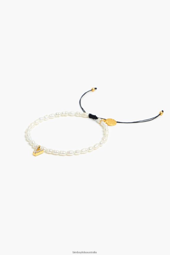 Accessories 4062VZ1202 Pearl Bimba Y Lola Letter Bracelet V