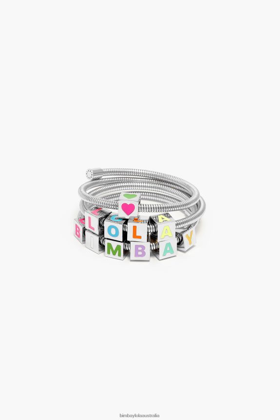 Accessories 4062VZ661 Silver Bimba Y Lola Coil Chain Logo Bracelet