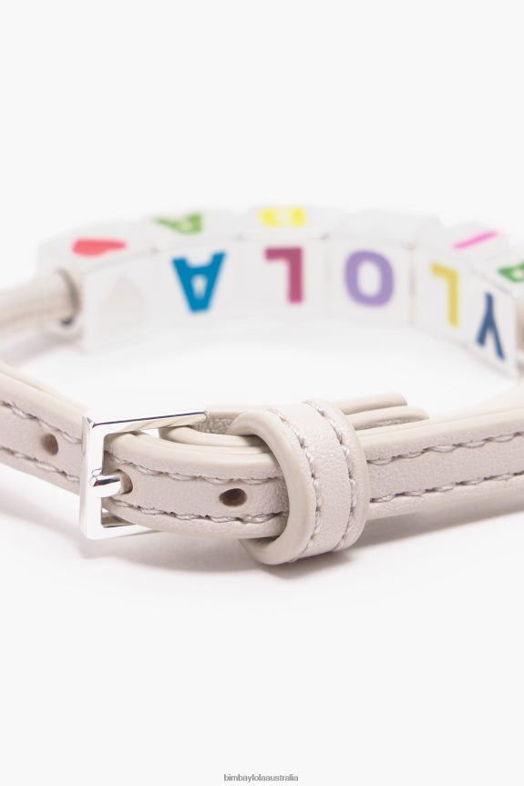 Accessories 4062VZ663 Ivory Bimba Y Lola Leather Bracelet