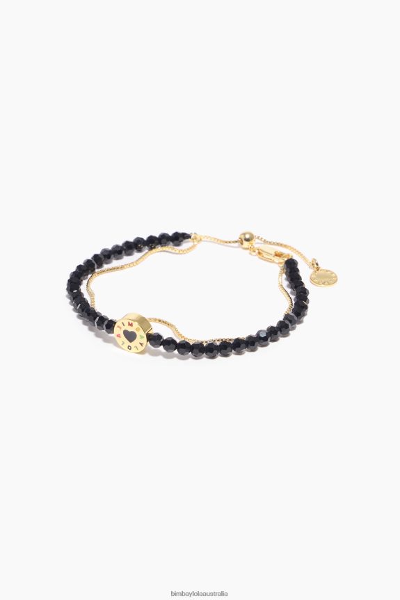 Accessories 4062VZ668 Black Bimba Y Lola Crystals Double Bracelet