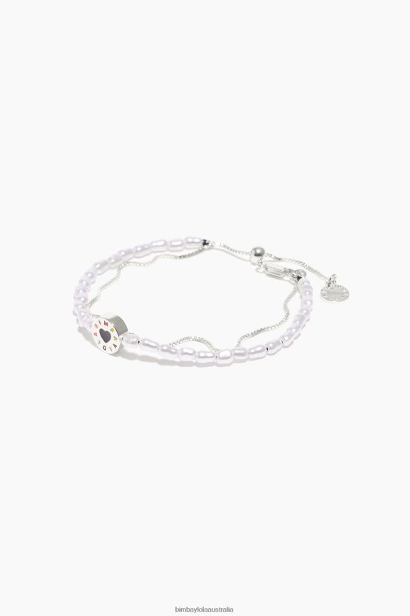 Accessories 4062VZ722 Silver Bimba Y Lola Double Pearl Bracelet