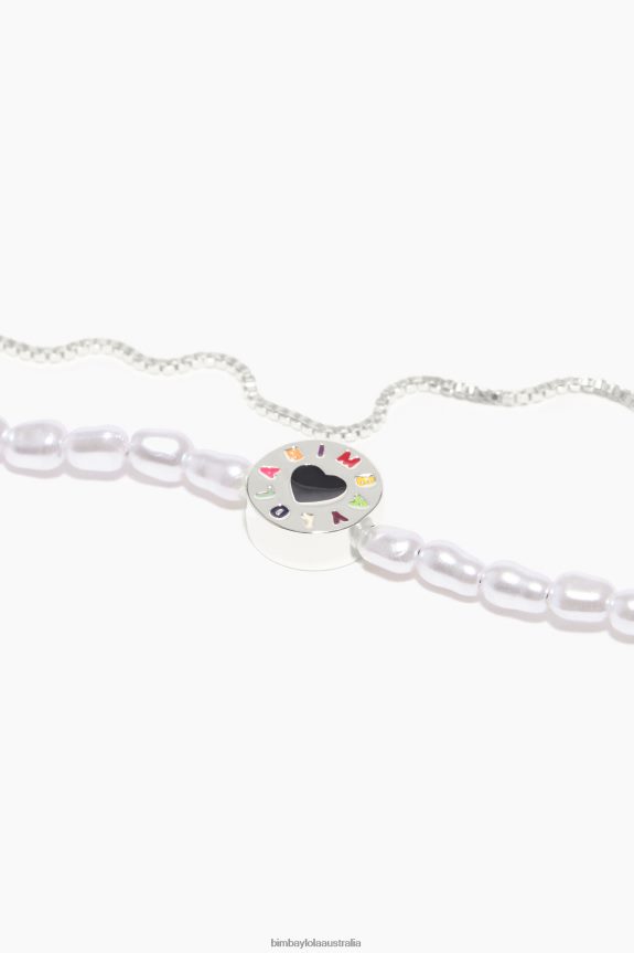 Accessories 4062VZ722 Silver Bimba Y Lola Double Pearl Bracelet