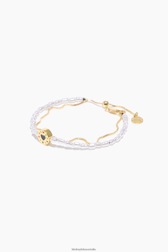 Accessories 4062VZ723 Golden Bimba Y Lola Pearl Double Bracelet