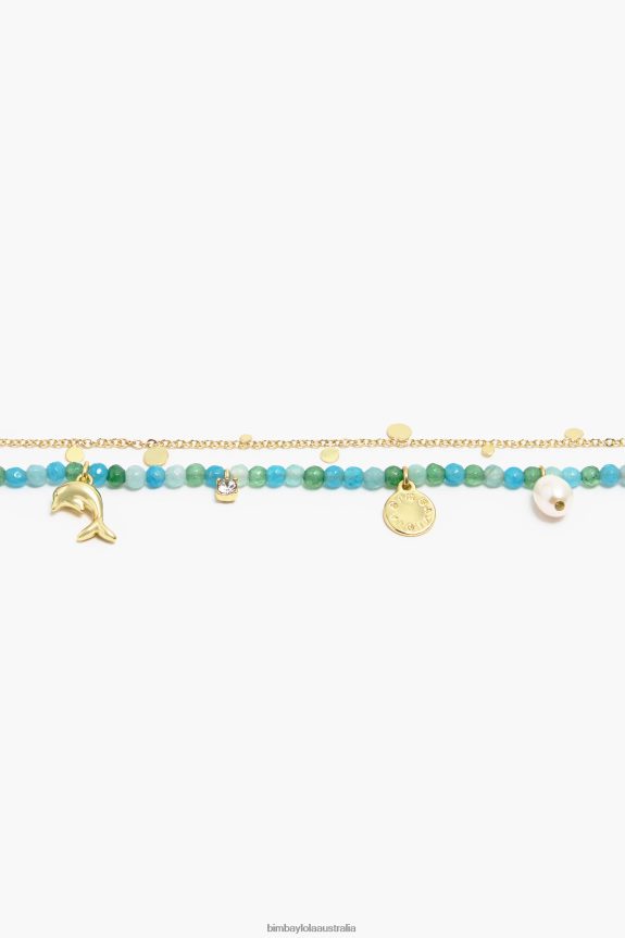 Accessories 4062VZ734 Turquoise Bimba Y Lola Double Stones Bracelet